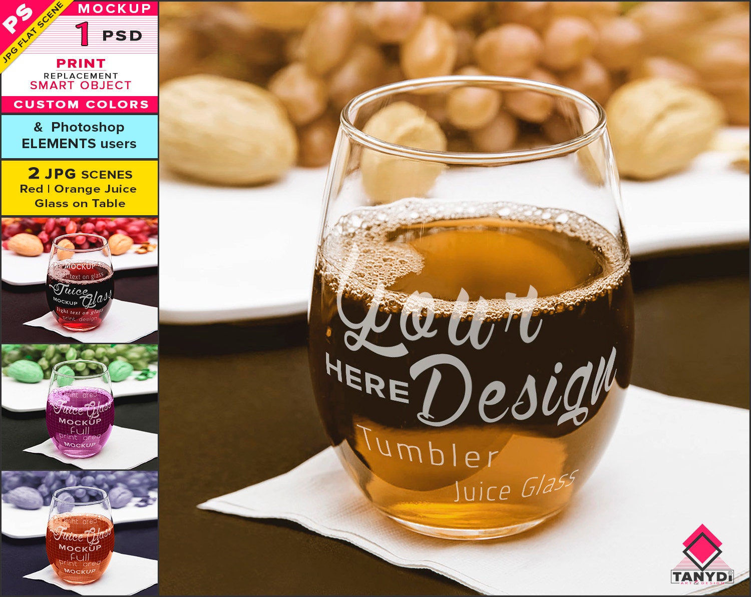 Download Juice Glass On Table Photoshop Print Mockup Red Orange Etsy