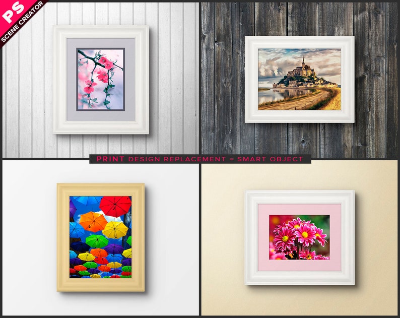 9x12 Frame on Wall Print Mockup Vertical Etsy