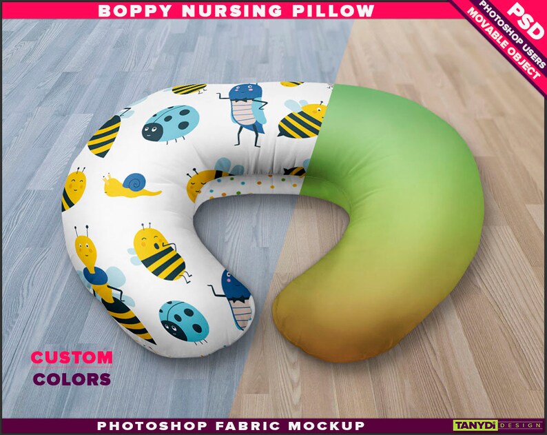 Boppy nursing pillow positioner fabric mockup BP