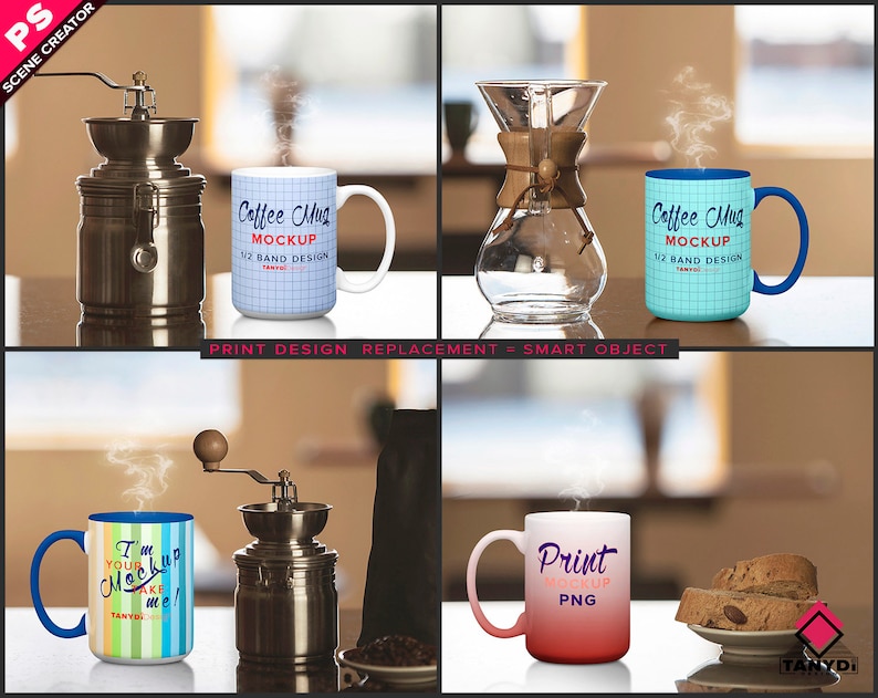 Download Coffee Mug 15oz Photoshop Print Mockup M10 PNG White Right ...