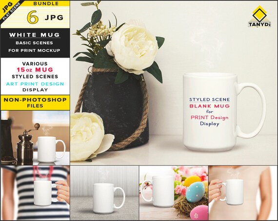 Blank White Coffee Mug Jpg Scene Bundle 1 Mug 15oz 6 Jpg Etsy