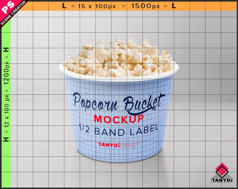 Download Popcorn Bucket Photoshop Label Mockup PNG White pot and | Etsy