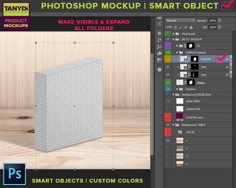 8x8 Gallery Wrap Canvas 1.5in Deep Print Mockup