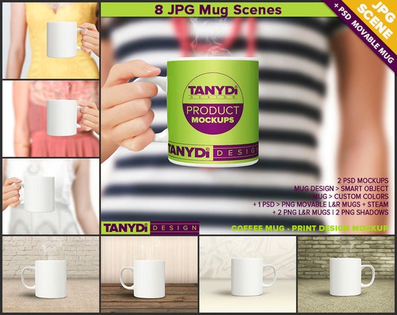 11oz Coffee Mug Photoshop Styled Mockup White Mug In Woman Etsy