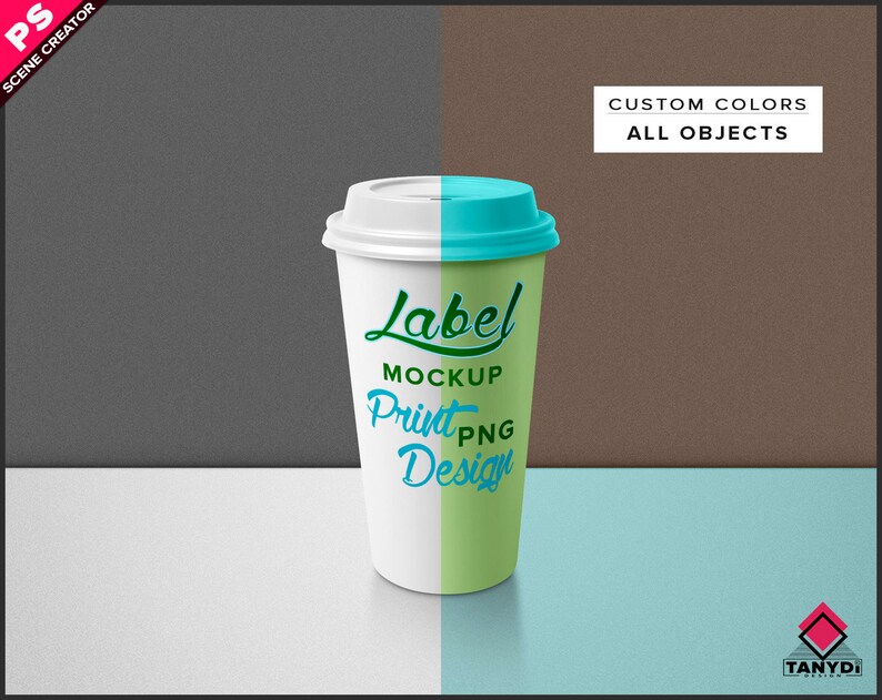 Download Long drink paper cup Photoshop Label Mockup PNG White open ...