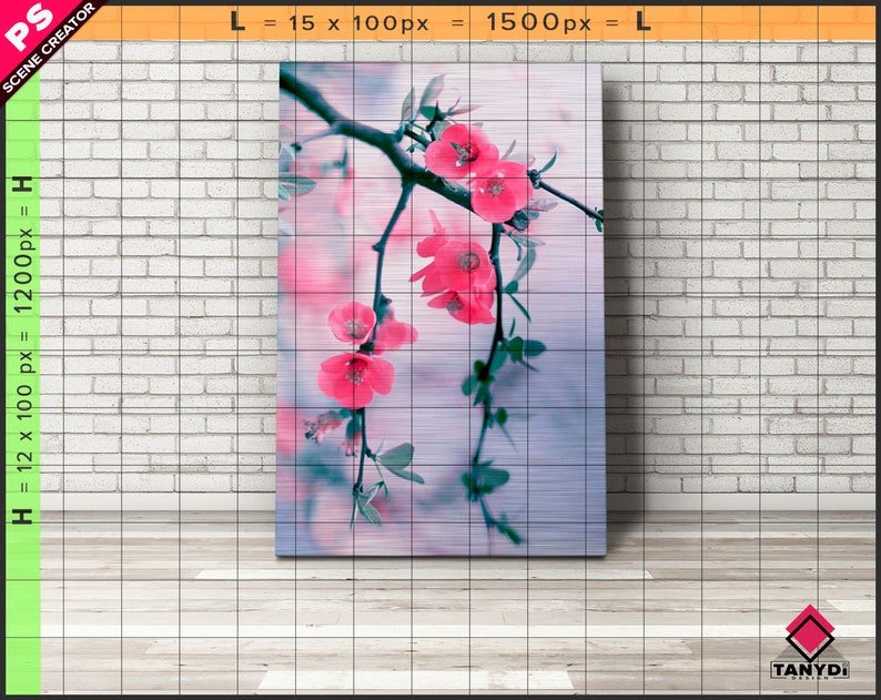 Download Metal Print on Floor Photoshop Print Mockup 8x12 Vertical | Etsy