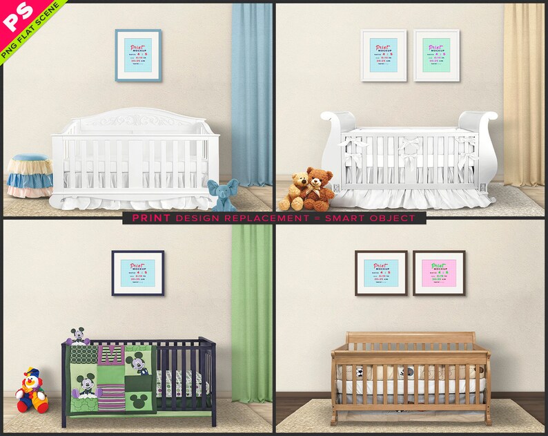 Download 8x10 Frame on Nursery Wall Photoshop Print Mockup 4 PNG | Etsy