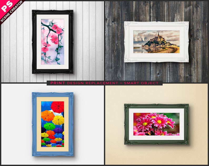 10x20 Frame on Wall Print Mockup Vertical Etsy