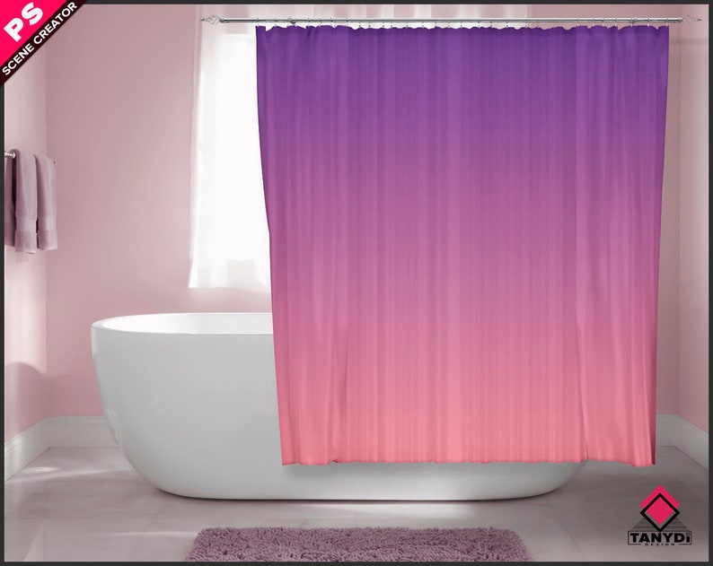 Download Square Bathroom Shower Curtain Photoshop Curtain Mockup S2-1 | Etsy