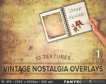 Photo Overlay Textures - 10 JPG Vintage Nostalgia Set-1, Photo Retouch Tools - Ageing Grunge Vintage photo effect, Photography background