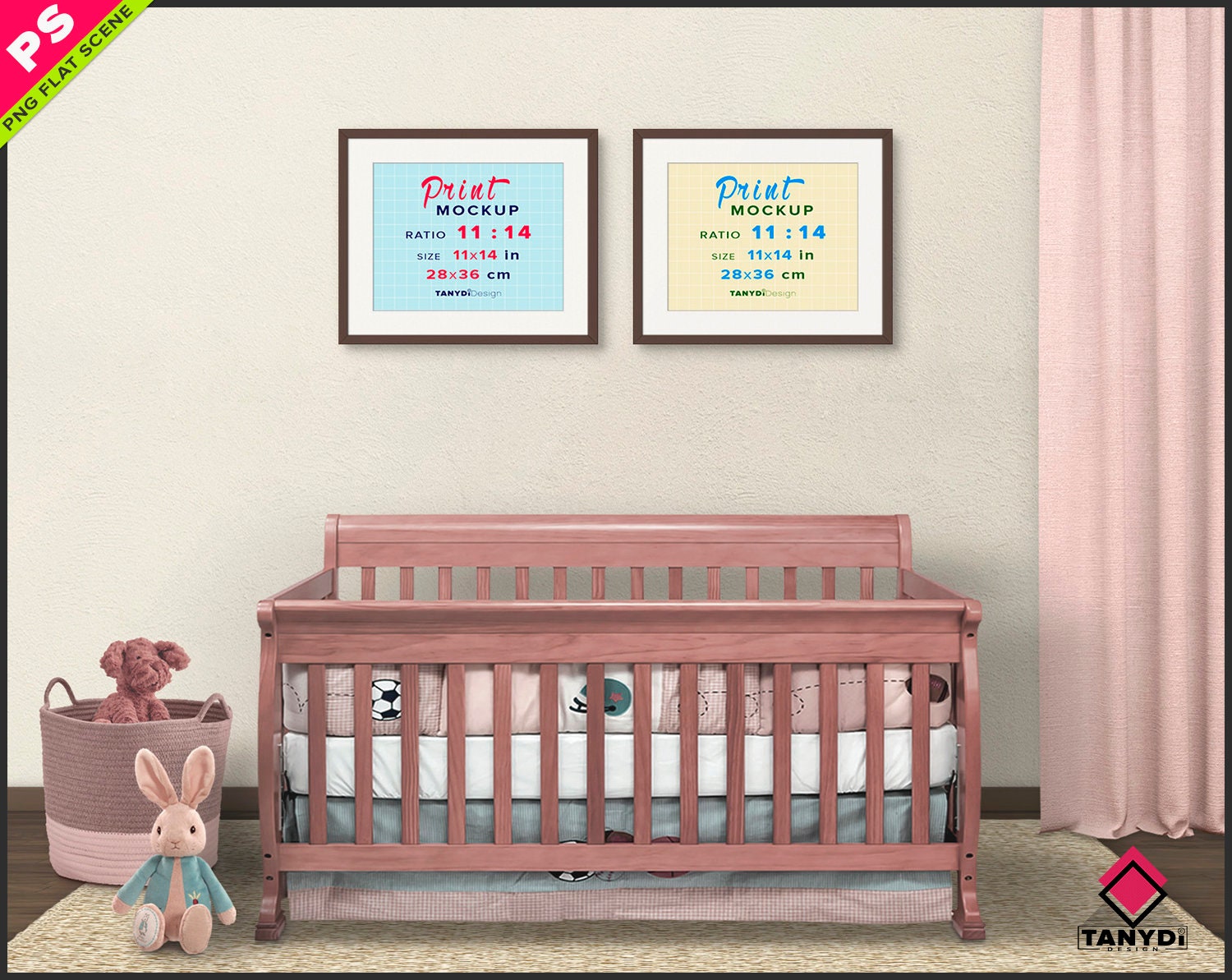 Download 11x14 Frame on Nursery Wall Photoshop Print Mockup 4 PNG ...