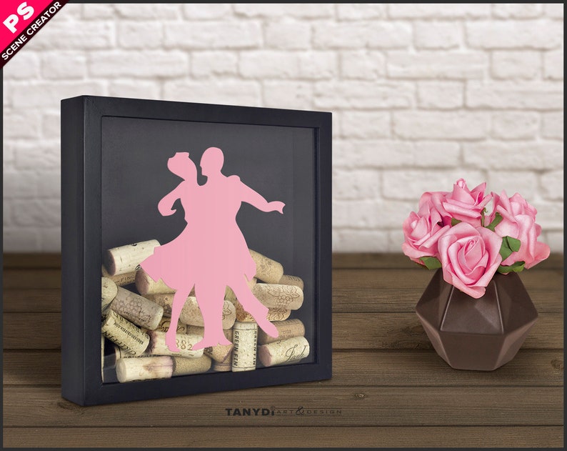 Download Black Shadow Box with Wine Corks Photoshop Sticker Mockup ...