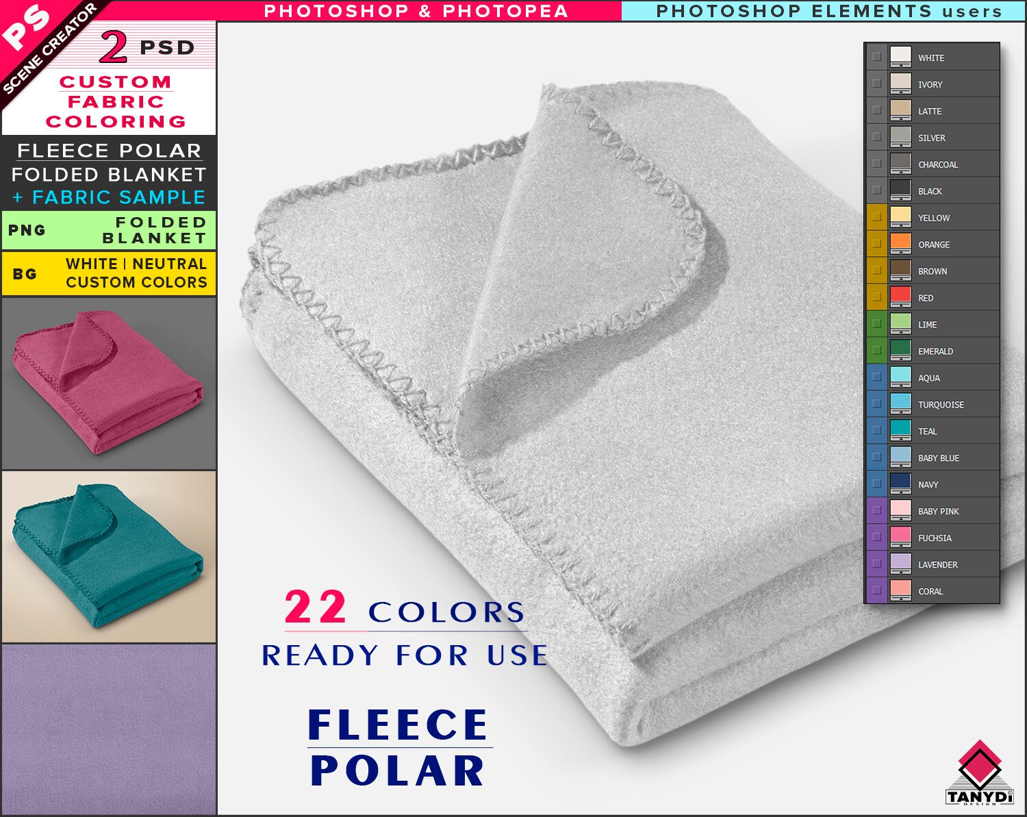 Fleece Polar Folded Blanket Photoshop & PSE Coloring file | Etsy