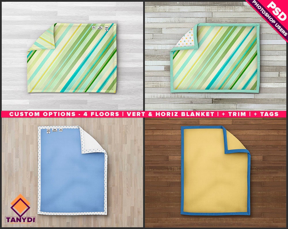 Top Full 35x45 Cotton Blanket Fabric Mockup CB2 Etsy