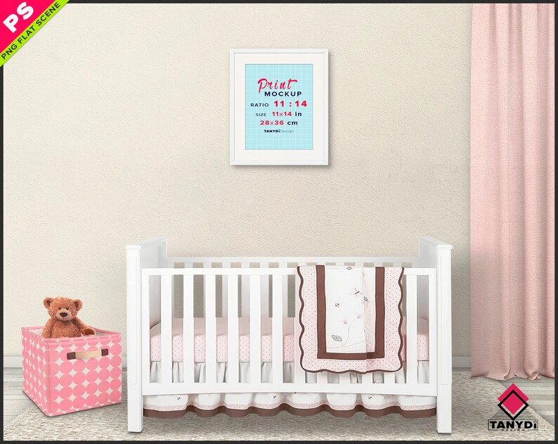 Download 11x14 Frame on Nursery Wall Photoshop Print Mockup 4 PNG ...