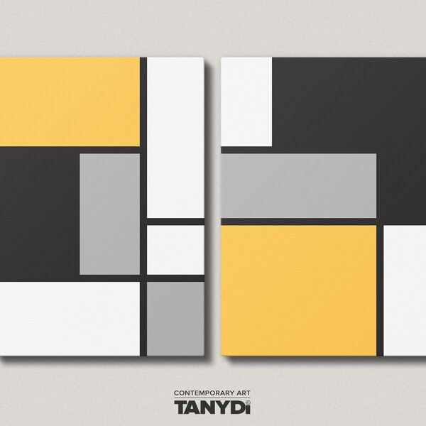 Yellow Black Gray Etsy