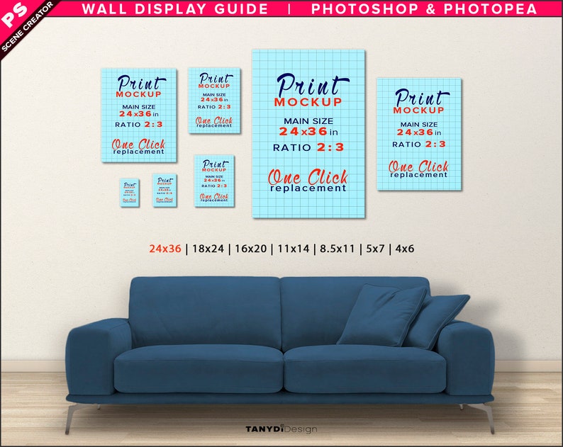 7 Poster Sizes Wall Display Guide Sofa Interior 7PR1 24x36 Etsy