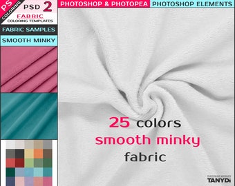 Fabric Samples Coloring, 25 Smooth Minky Cuddle Fabric Colors, Fabric Color Creator FS-M, Square Color Palette, Photoshop, Photopea, PSE