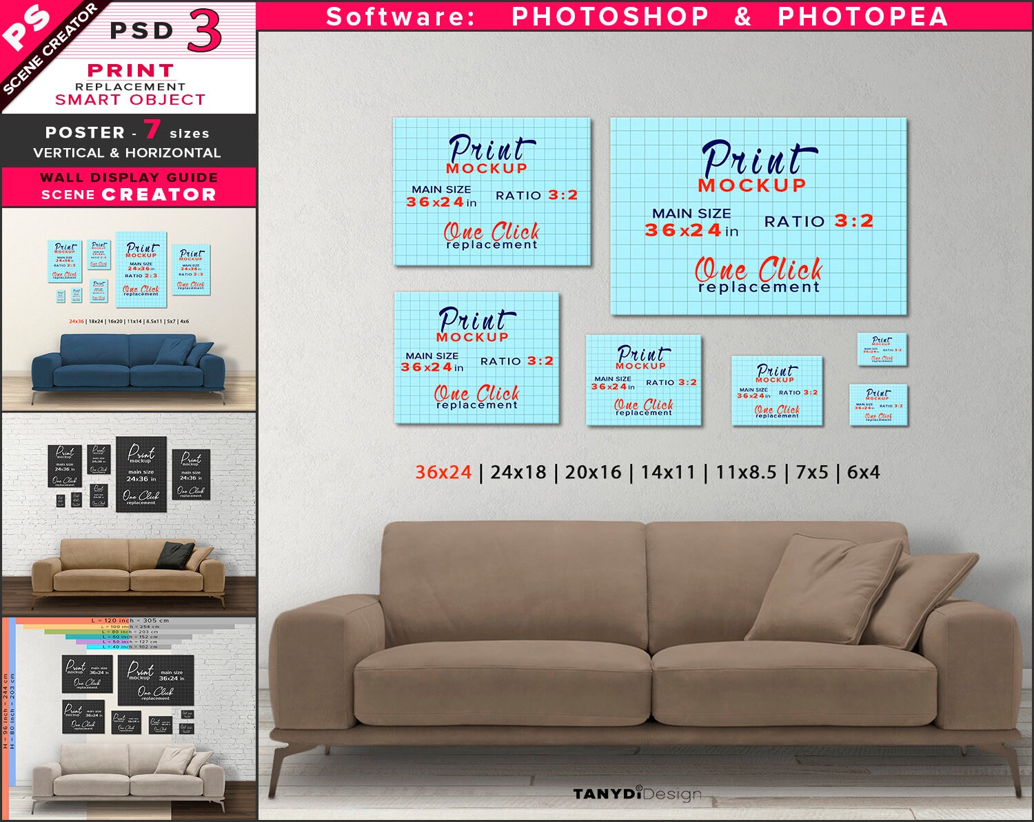 Custom 36x24 Inch Couch Print Prints Digital Prints Art Collectibles 