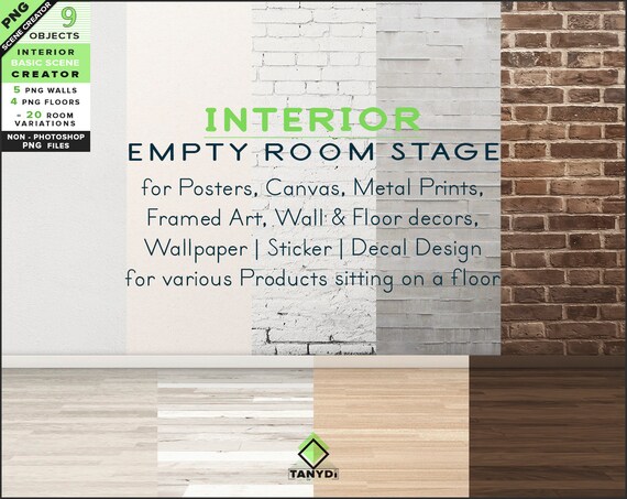 Room Stage Scene Creator Sc 3 Blank Walls And Wooden Etsy