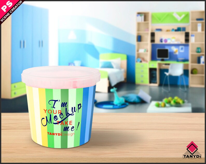 Download Cotton Candy Round Plastic Box Photoshop Label Mockup | Etsy