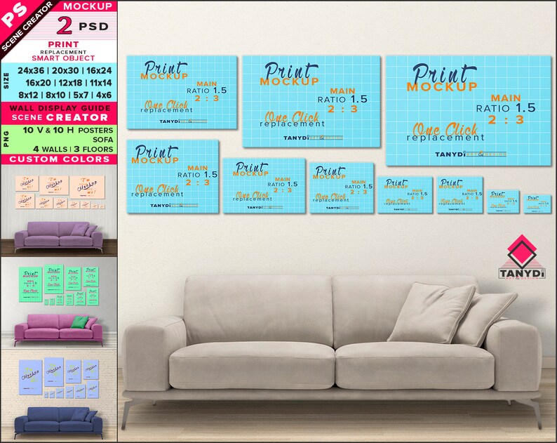 Wall Display Guide 24x36 20x30 16x24 16x20 12x18 11x14 8x12 Etsy