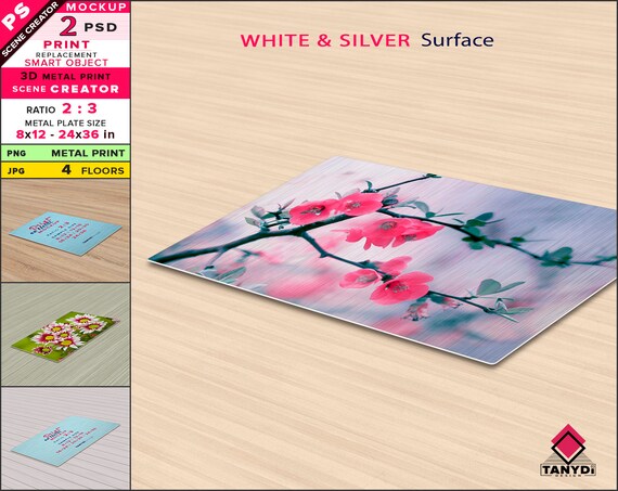 Metal Print On Floor Photoshop Print Mockup 8x12 Vertical Etsy