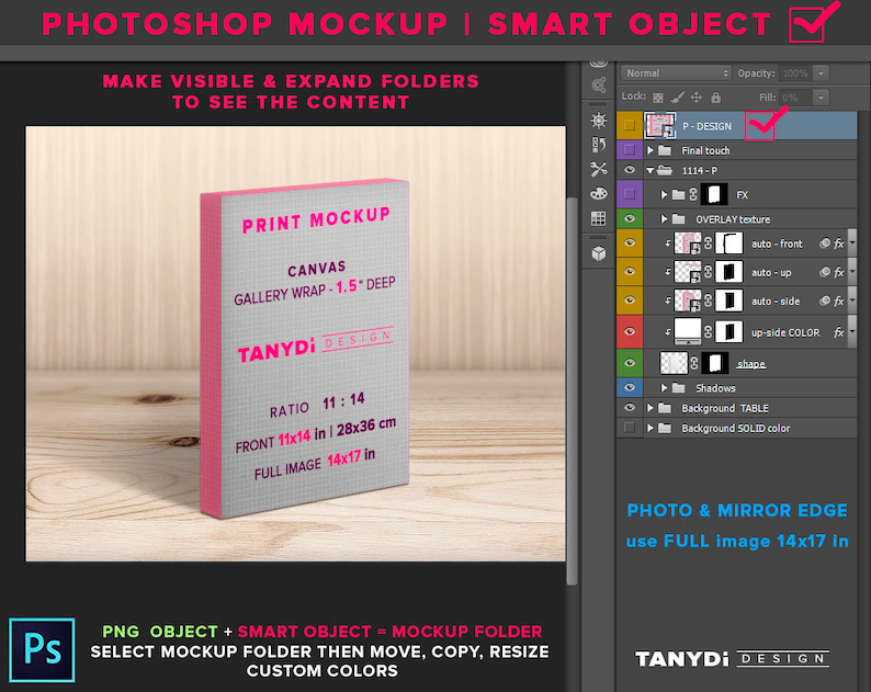 Gallery Wrap Canvas 1.5in Deep Print Mockup