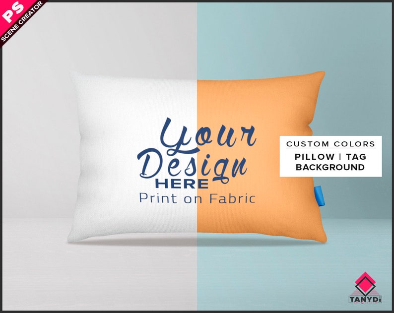 Download Decorative 12x18 Pillow Photoshop Fabric Mockup PNG White ...
