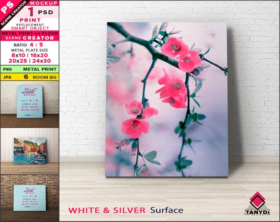 Metall Druck Auf Boden Photoshop Print Mockup 8 X 10 Etsy