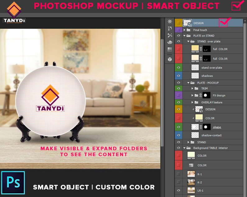 Download Dinner Plate Photoshop Print Mockup P4-4 Custom Scene ...