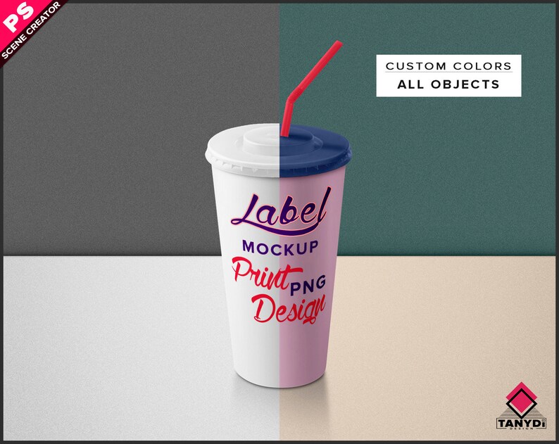 Download Long drink plastic cup Photoshop Label Mockup PNG White | Etsy