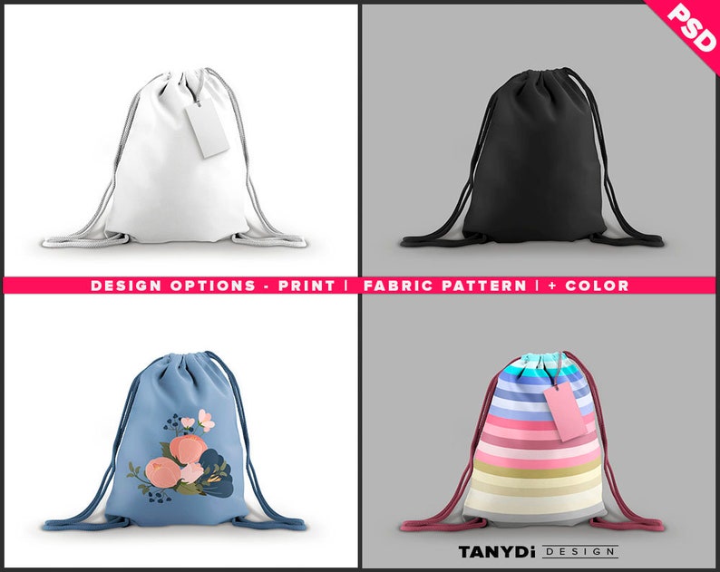 Download Drawstring Backpack on floor Photoshop fabric mockup ...