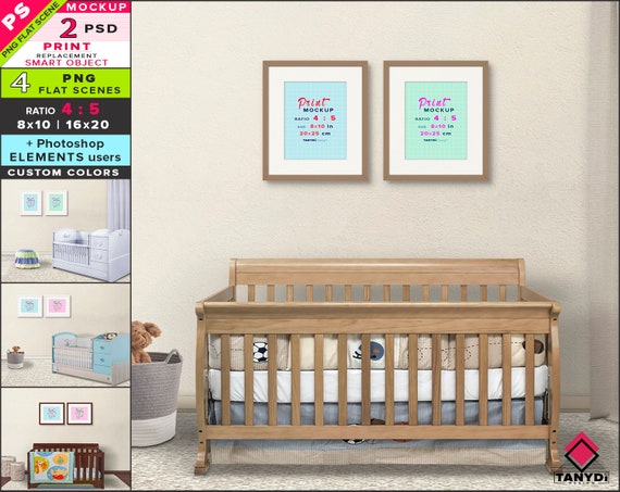 8x10 Frame On Nursery Wall Photoshop Print Mockup 4 Png Etsy