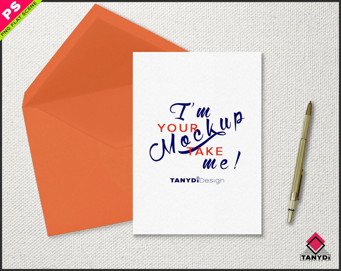 A5 Greeting card 148x210mm Print Mockup D0 Empty Etsy