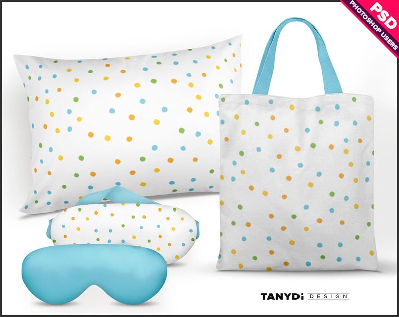 Download Sleep Eye Mask Pillow and Tote Bag Photoshop Fabric Mockup ...