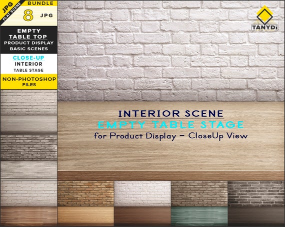 Empty Table Top Jpg Mockup Bundle 8 Jpg Interior Close Up Etsy