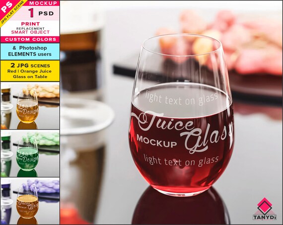 Download Juice Glass On Table Photoshop Print Mockup Red Orange Etsy