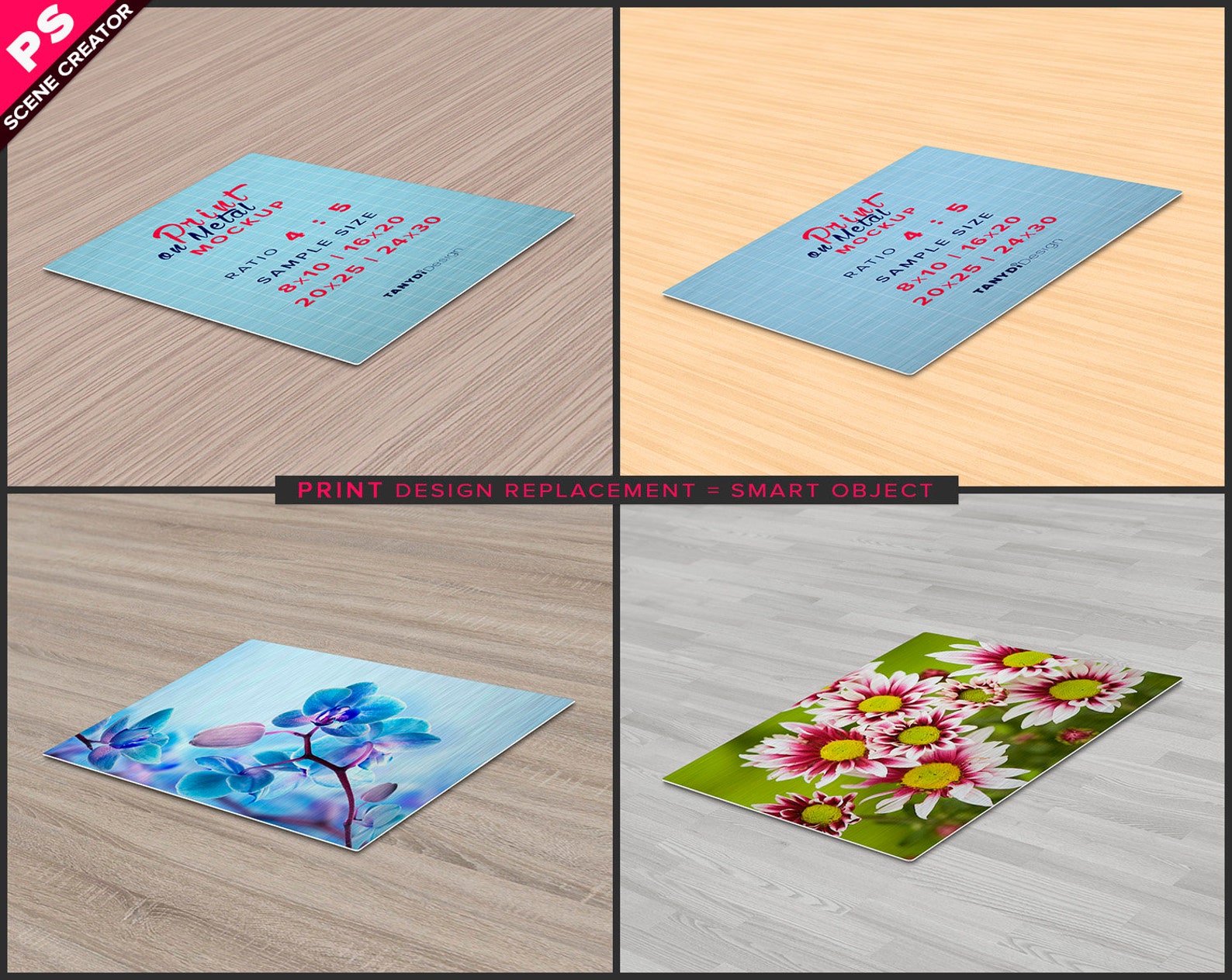 Download Metal Print on Floor Photoshop Print Mockup 8x10 Vertical | Etsy