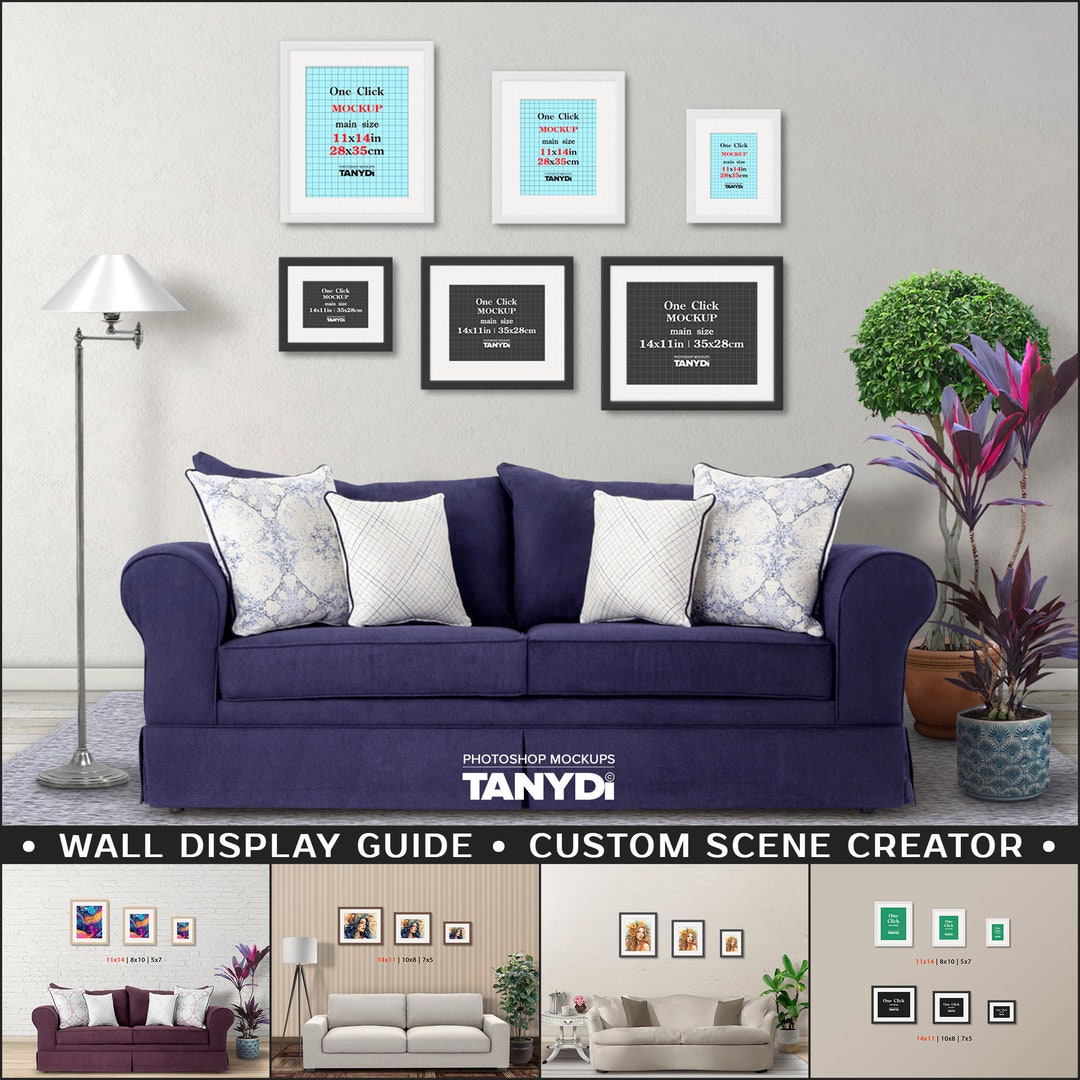 Wall Art Size Guide, 3 Framed Art 11x14 8x10 5x7, Vertical & Horizontal ...
