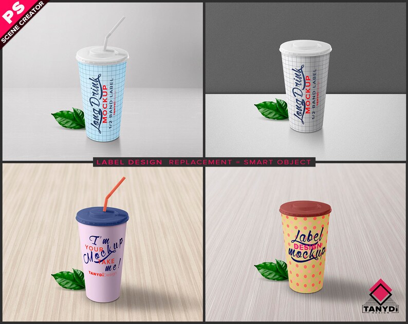 Download Long drink plastic cup Photoshop Label Mockup PNG White | Etsy