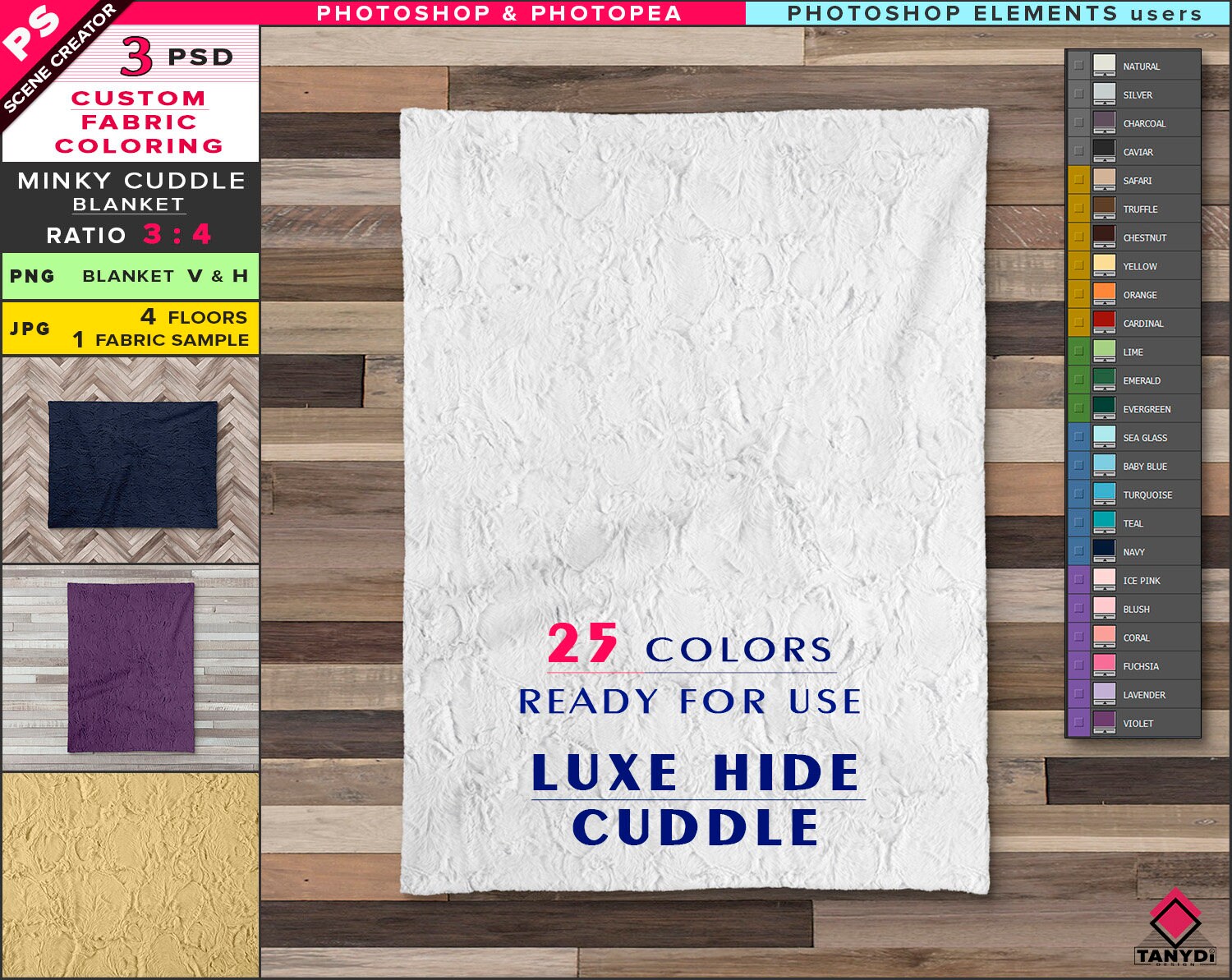 Luxe Hide Cuddle Minky Blanket on Floor & PSE Etsy