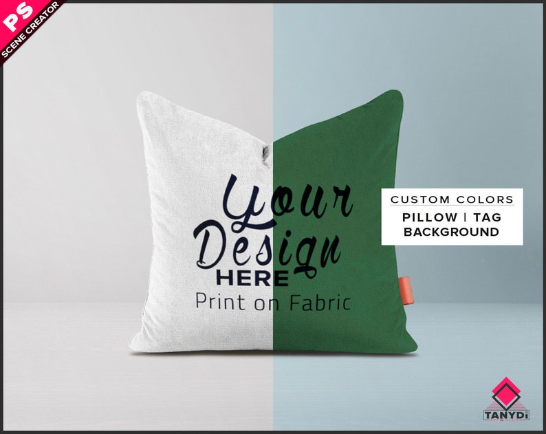 Square Decorative Pillow Photoshop Print Mockup PNG White | Etsy