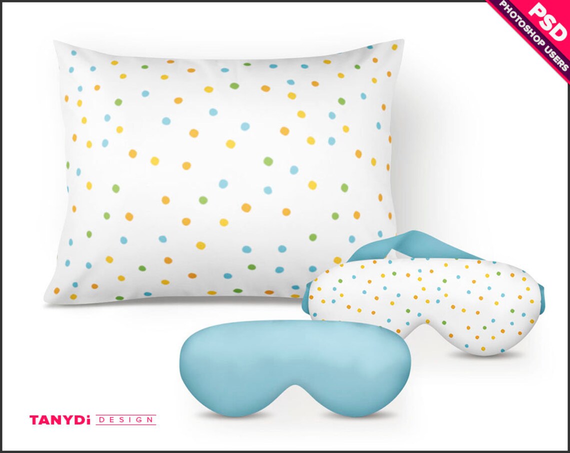 Sleep Eye Mask and Pillow Fabric Mockup SM2 Mask Etsy