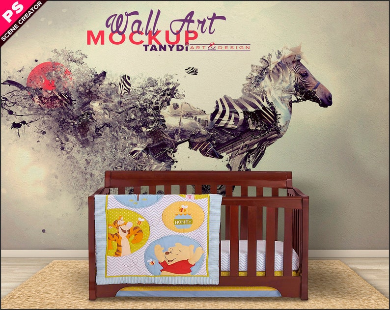 Download Nursery Interior scene creator SC-4 Dark Wood crib basket ...
