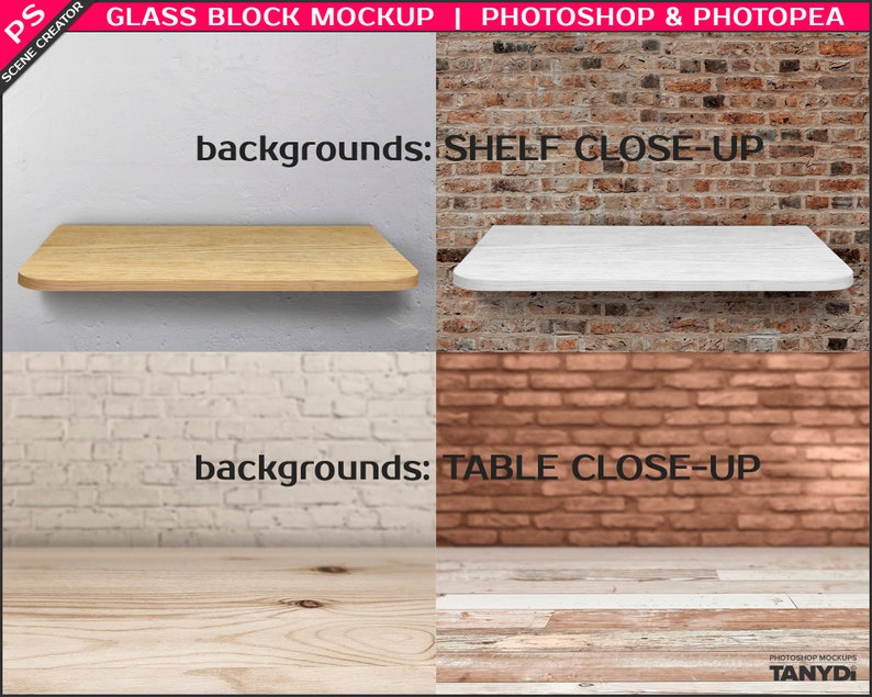 Decorative Clear Glass Block with Wine Corks, Photoshop Photopea Sticker Mockup, Left & Right Transparent Glass Block GB-1, Scene Creator image 7