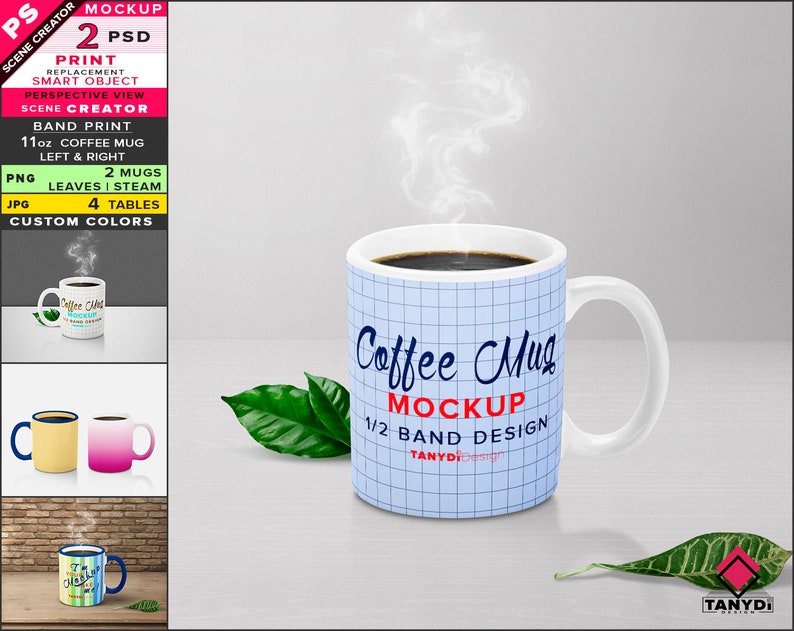 Download Coffee Mug 11oz Photoshop Print Mockup M7 PNG White Right & | Etsy