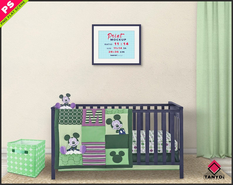 Download 11x14 Frame on Nursery Wall Photoshop Print Mockup 4 PNG | Etsy