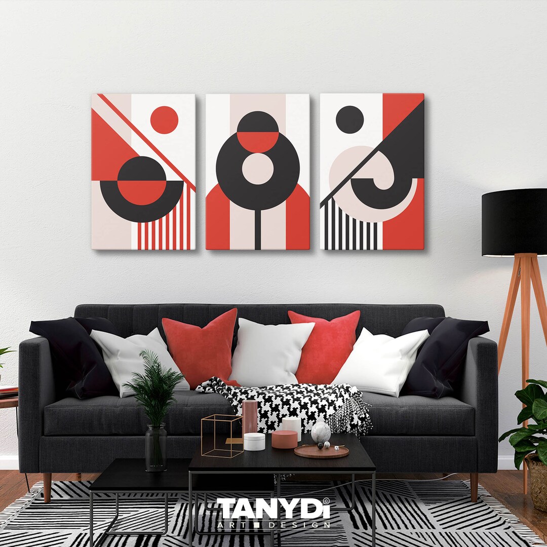 Raspberry Black Conch Shell, Mid Century Modern Printable Art, 3 ...