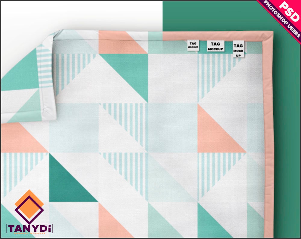 Top Full 35x45 Cotton Blanket Fabric Mockup CB2 Etsy